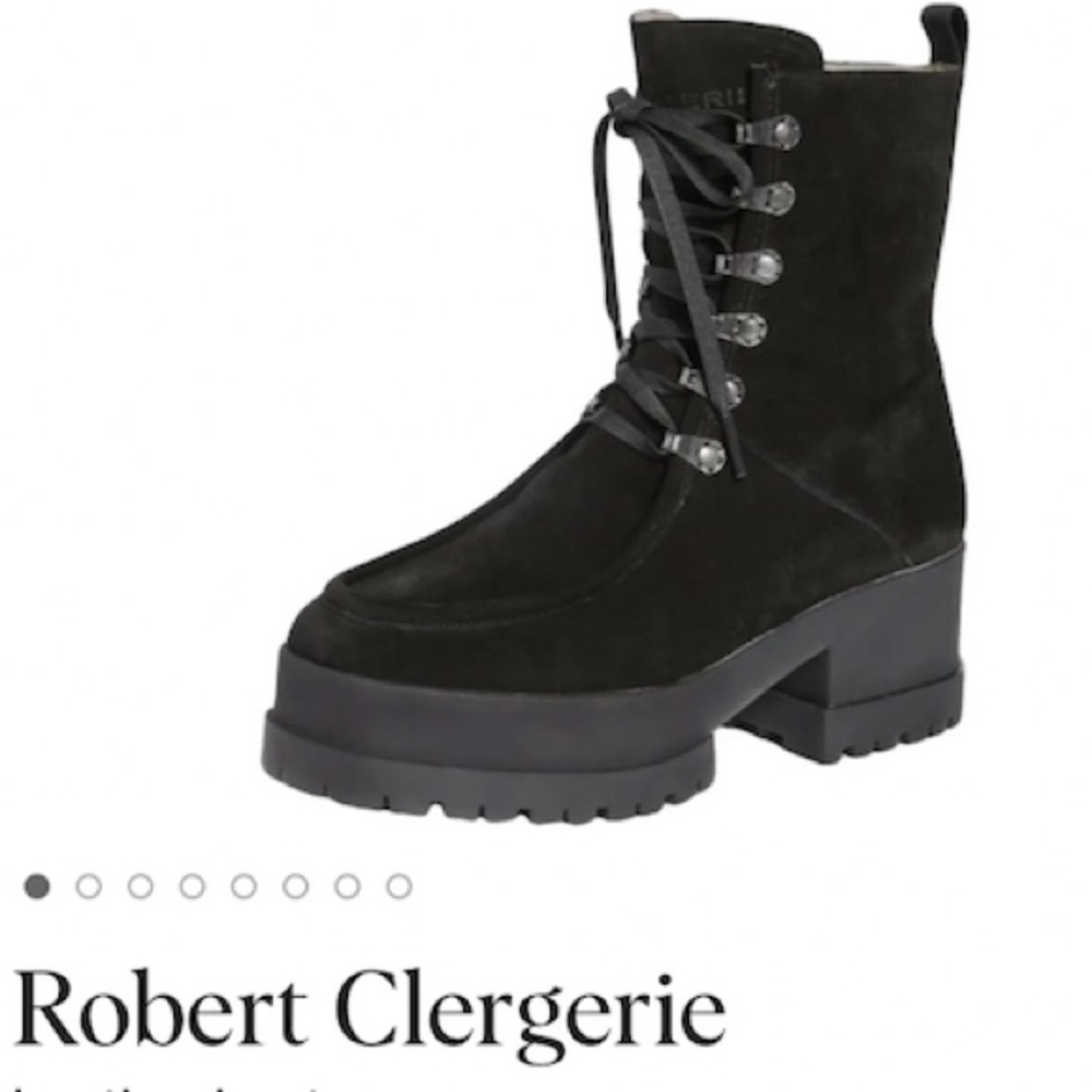 Clergerie Black Suede Lace-Up Boots